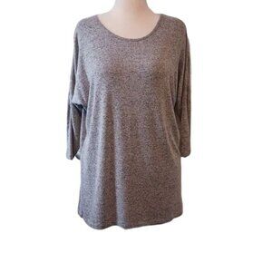 Natural Reflections, Size L, Heathered Grey, Lightweight Sweater with 3/4 Sleeve